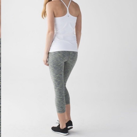 lululemon athletica Pants - Lululemon Wunder Under Crop Leggings Diamond Jacquard Space Dye Slate Gray Sz 4